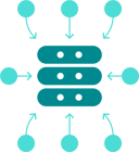 An abstract icon depicting Data Aggregation